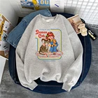 Женская толстовка в стиле Харадзюку, Повседневная Мягкая флисовая толстовка с капюшоном и принтом комиксов из ужасов, осень