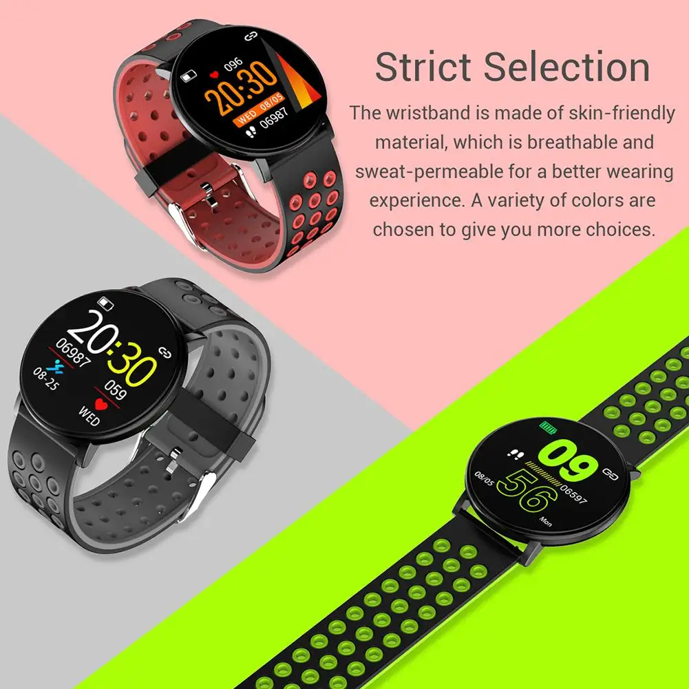 W8 1.3 Inch Smart Watch Heart Rate Monitor Fitness Tracker Stopwatch Pedometer Calorie Sport For Men Women | Электроника