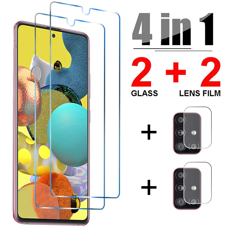 

4in1 Tempered Glass for Samsung Galaxy A21S A51 A52 A32 5G Camera Len Screen Protector for Samsung A71 A72 A41 A31 A12 A11 Glass