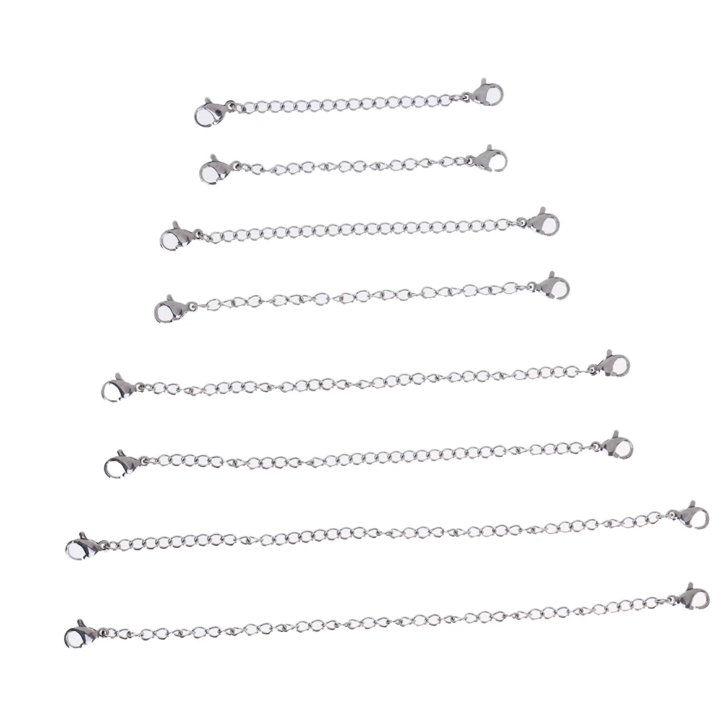 

8 Pieces Link Chain Tail Extender Jewelry Finding For Necklace Bracelets DIY