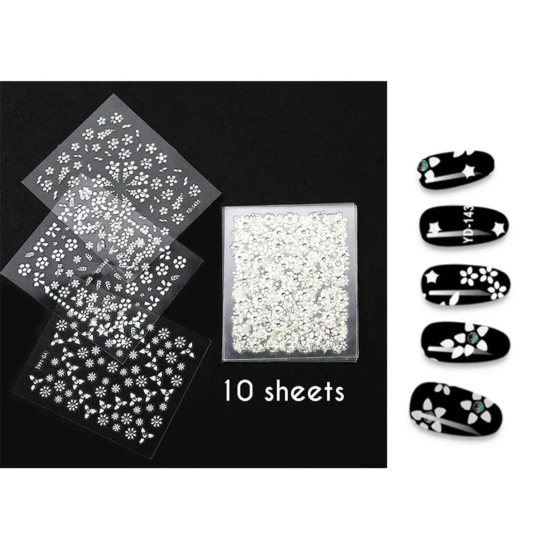 15 Sheets set The New 3D Nail Sticker Transparent Flower Leaf Series DIY Decoration | Красота и здоровье
