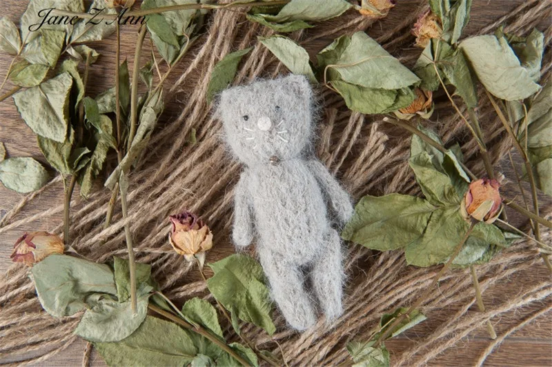 gray cat Jane Z Ann кукла ручной работы для фотосъемки новорожденных кролик девочка медведь свинья кошка реквизит для студийной съемки аксессуары - Цвет: gray cat