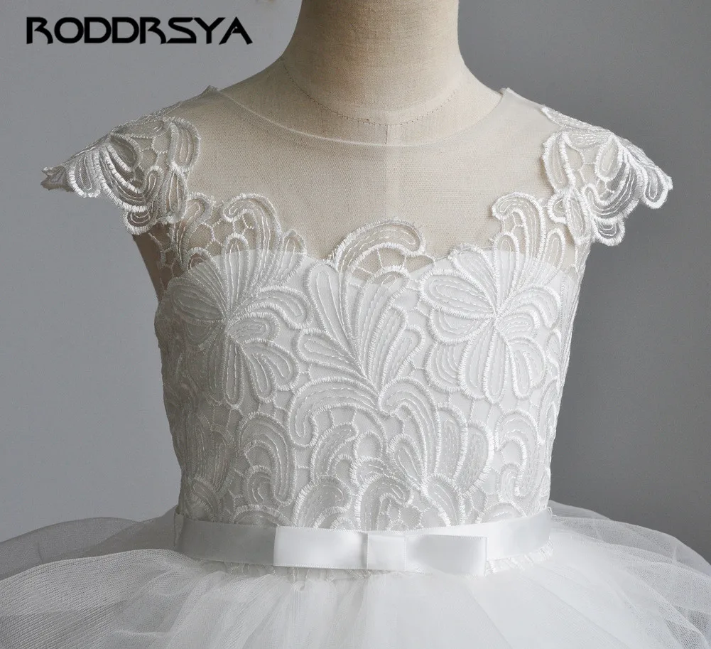 

Flower Girl Dresses for Weddings Lace O Neck Belt Bow Appliques vestidos para niÃ±as Comunion kiz cocuk elbise Party Gowns