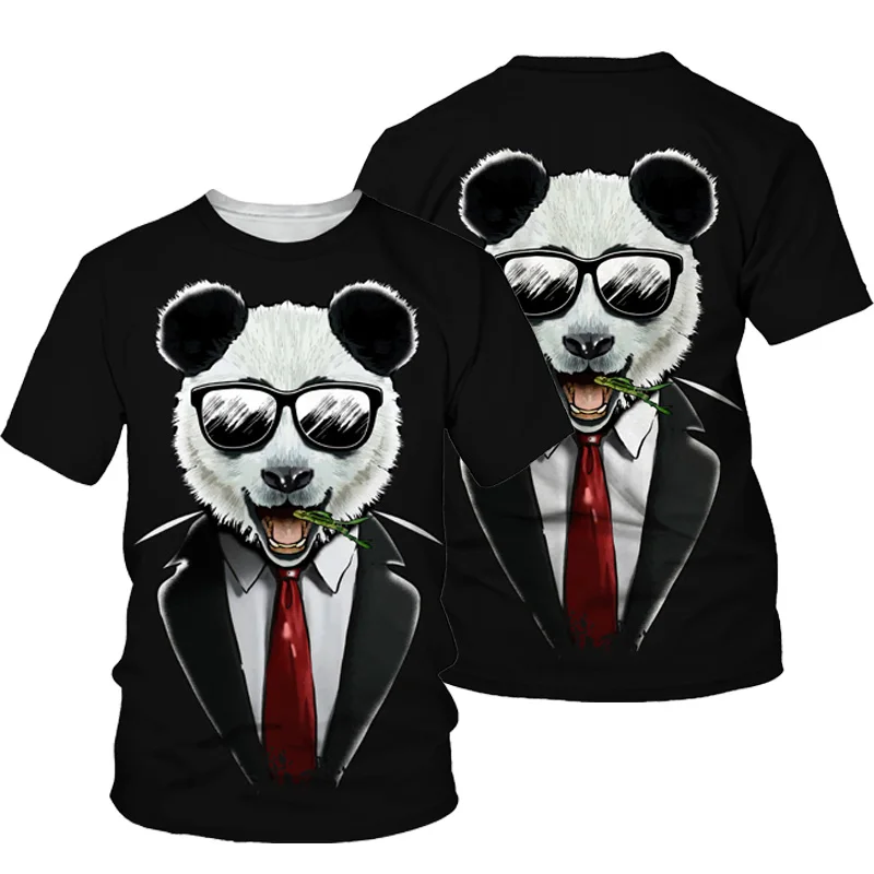 

3D Panda Print T-shirt Men 2021 Summer New O Neck Short Sleeve Tees Tops Fashion Style Male Clothes Daily Casual Funny T-shirts