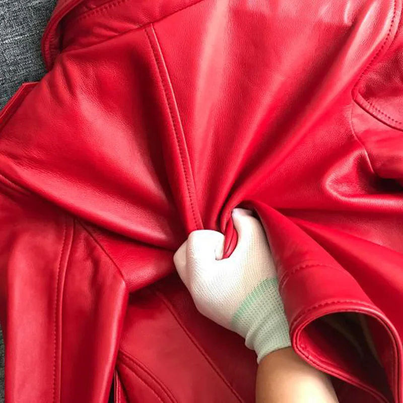 Куртка женская из искусственной кожи ярких цветов модный мотоциклетный жакет