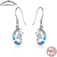 925 sterling silver women drop earrings dazzling opal zircon silver earrings european fashion jewelry gift