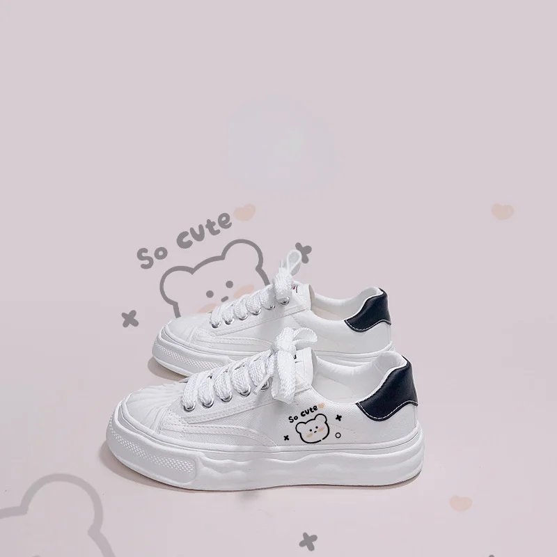 Кеды женские холщовые милые кроссовки с рисунком аниме Повседневная