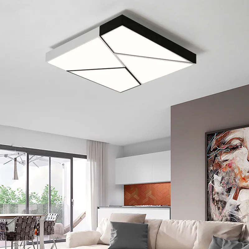 Geometry Best Modern Home Remote Control Led Light House Indoor Lighting Bedroom Square Ceiling Lamp Living Room 48W | Лампы и