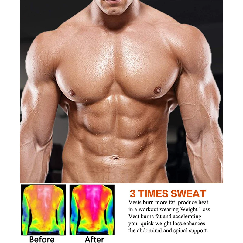 Мужская Тренировочная Неопреновая майка для спортзала Корректирующее белье