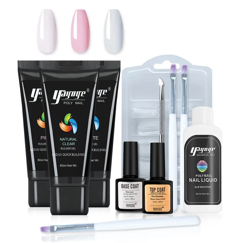 

Yayoge 60ml Poly Nail Extension Gel Crystal Jelly Poly Nail Gel Kit For Extend Finger Nail Building Gel For Manicure Nail Art