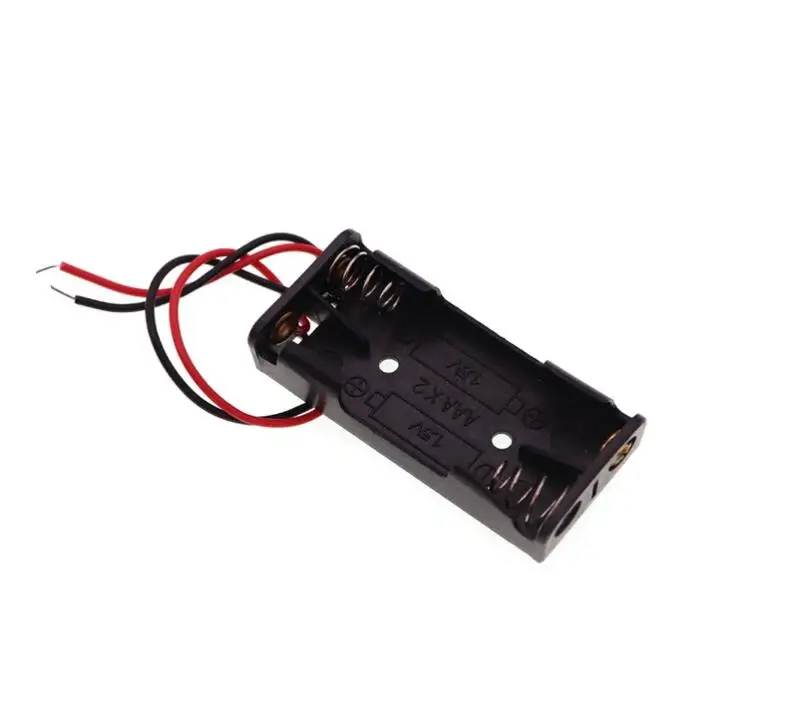 

MasterFire 400pcs/lot 2 x 1.5V AAA Size Battery Storage Box Case Cover Holder Leads With 2 Slots 3V Standard Batteries Charging