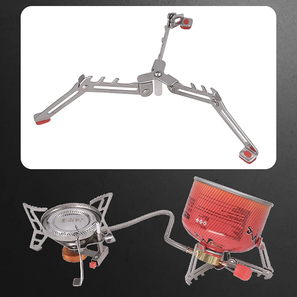 

Outdoor Stove Canister Stand Stainless Steel Portable Folding Tripod Gas Tank Bracket for Camping Cooking Gas Stove
