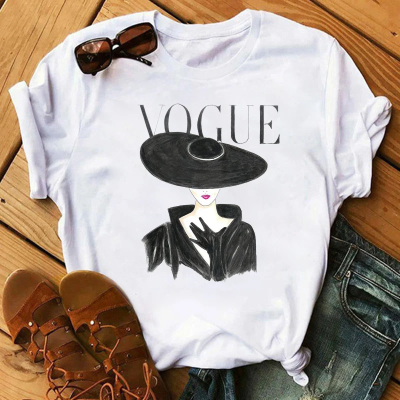 

Vogue Women Girls T Shirt Ulzzang Kawaii Cartoon Tshirt Harajuku 90s Graphic Female Short Sleeve T-shirt Summer Female Tops Tee