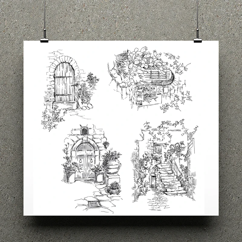 

ZhuoAng Window /Flower Clear Stamp / Scrapbook Rubber Stamp / Craft Clear Stamp Card / Seamless Stamp