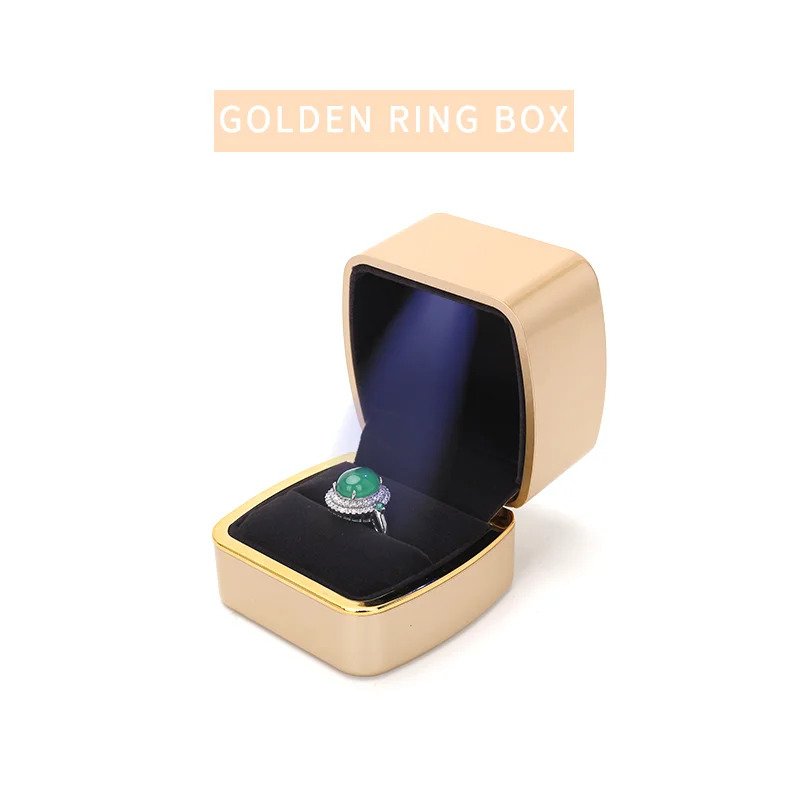 

New Gold Wedding Ring Jewelry Display Storage Box Women Earring Pendent Showcase Jewellery Organizers For Lover Birthday Gifts