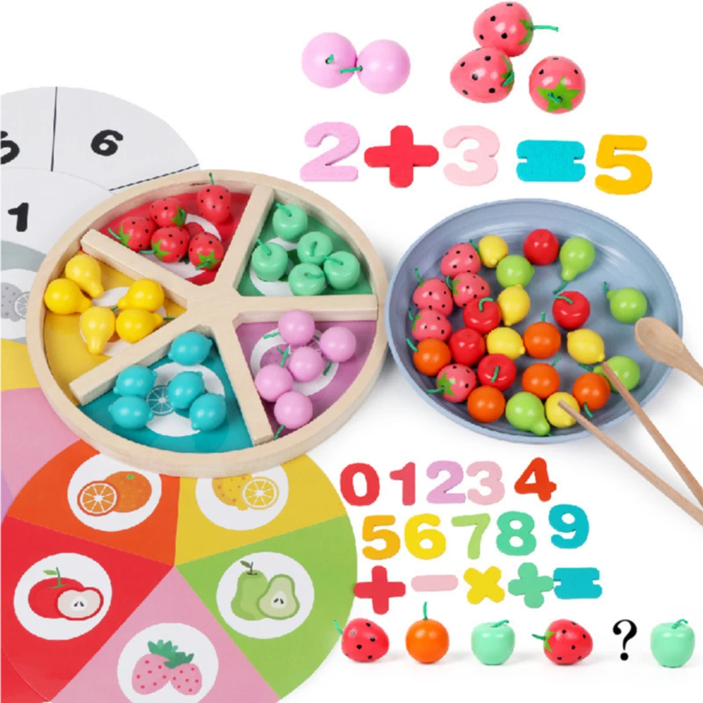 

Premium Wooden Fruit Classification Plate Simulation Food Early Toy Fruits Games Teaching Aid Gifts