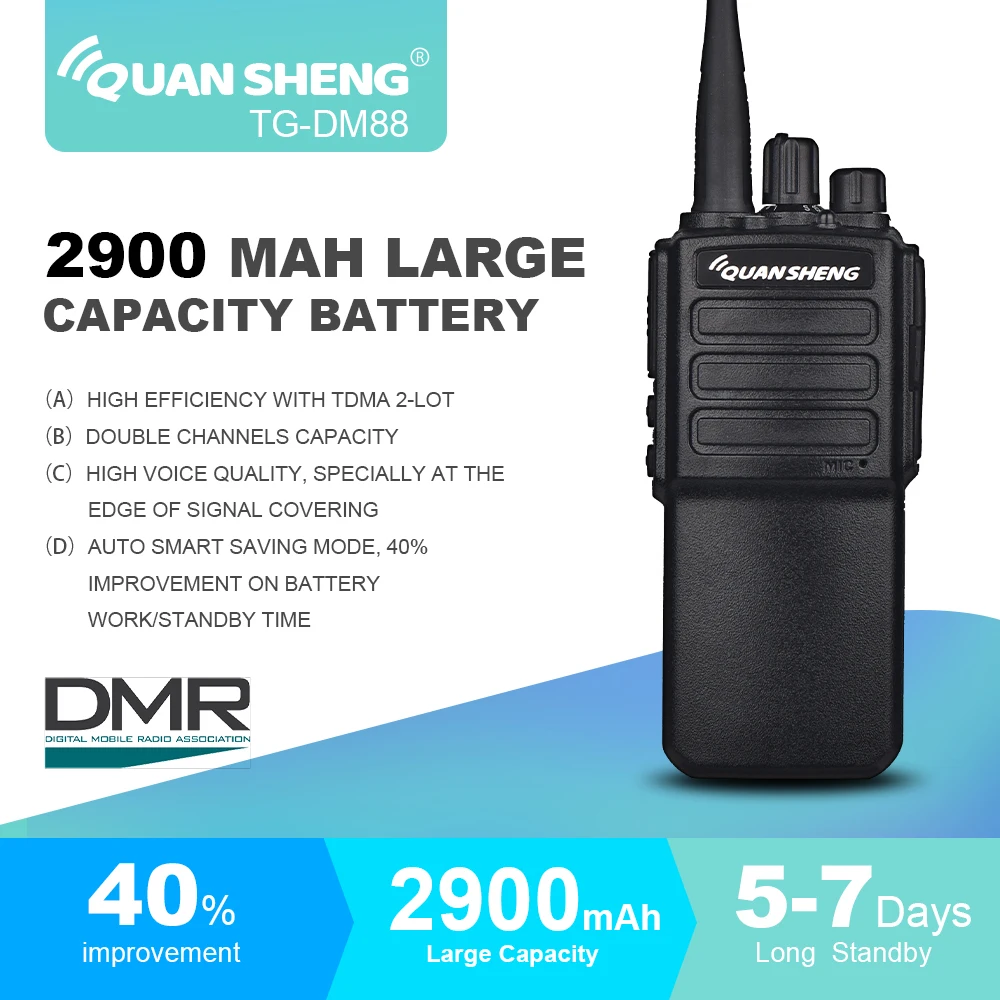 

Цифровая рация DMR, мобильный радиоприемник, аналоговая двухсторонняя радиостанция Хамелеон 5 Вт, диапазон УВЧ, Совместимость с мотоциклами