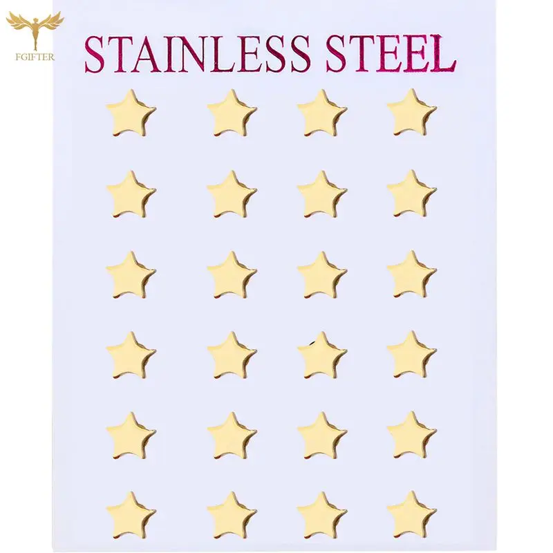 

Minimalist Woman Earrings Simple Small Golden Star Studs Earrings 18K Gold Plated Stainless Steel Jewelry Sweet Female Ear Rings