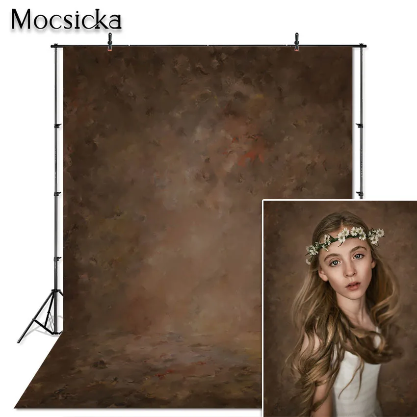 

Mocsicka Brown Abstract Photography Backdrops Grungy Oil Painting Texture Photo Background for Portrait Photographic Studio