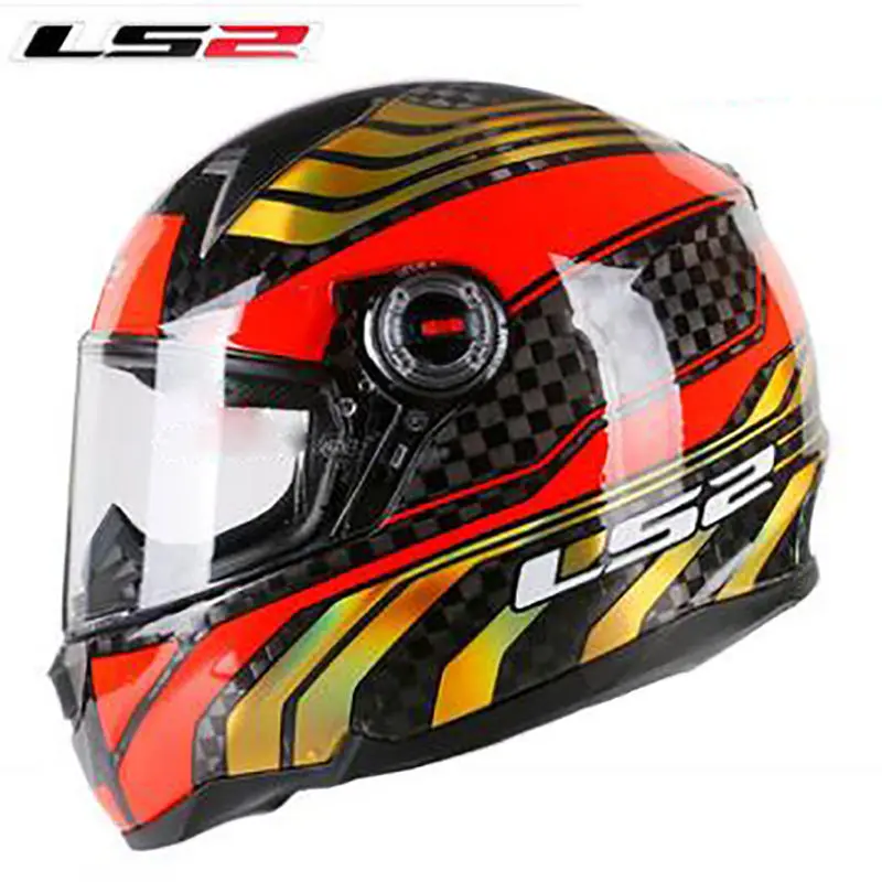 LS2 FF396 12K карбоновый шлем для мотоциклистов с двойным козырьком, противотуманные мото шлемы LS2 гоночный шлем ECE - Цвет: 4