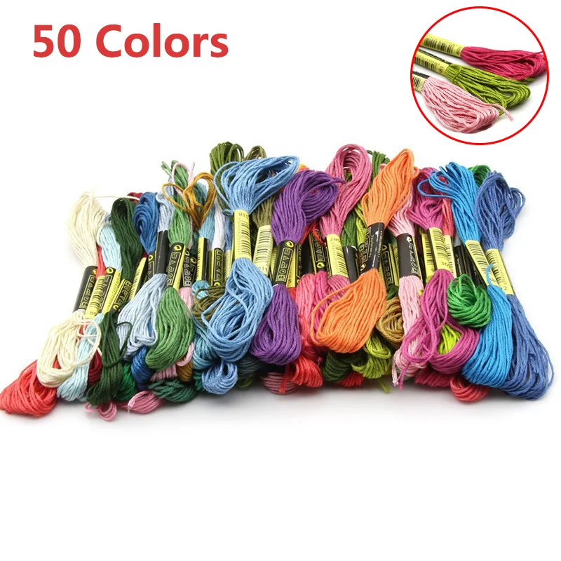Набор хлопковых ниток для вышивания крестиком 50 шт./компл.|Швейные нитки| |