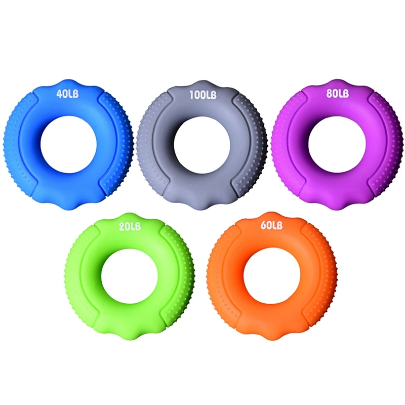

5 PCS/Set Hand Grip Strengtheners Silicone Ring Hand Exercisers Resistance Band Finger Stretcher Exercise Wrist Training