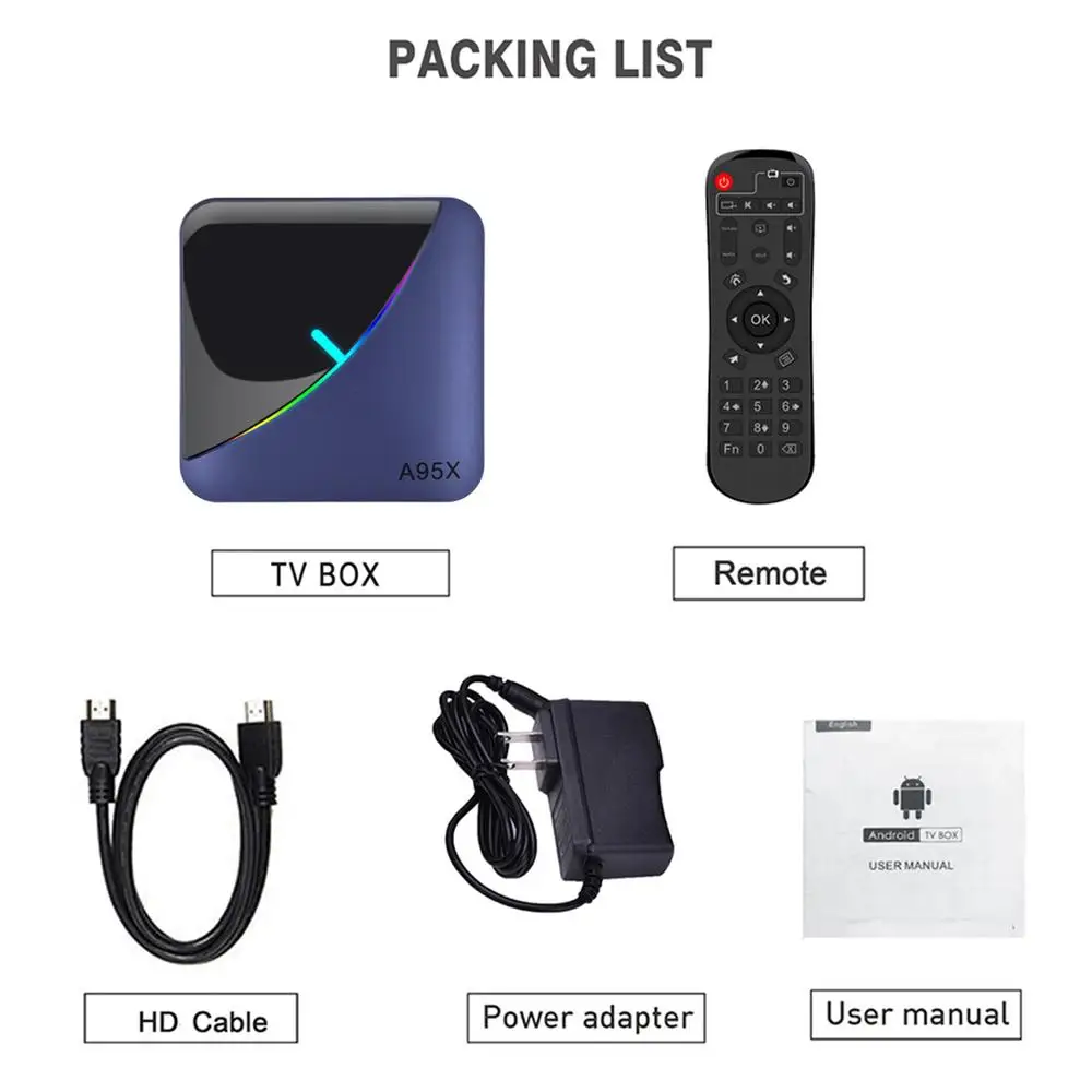 

VONTAR A95X F3 RGB Light TV Box Android 9.0 4GB 64GB 32GB Amlogic S905X3 8K 60fps Wifi Media Player A95XF3 X3 2GB16GB TVBOX