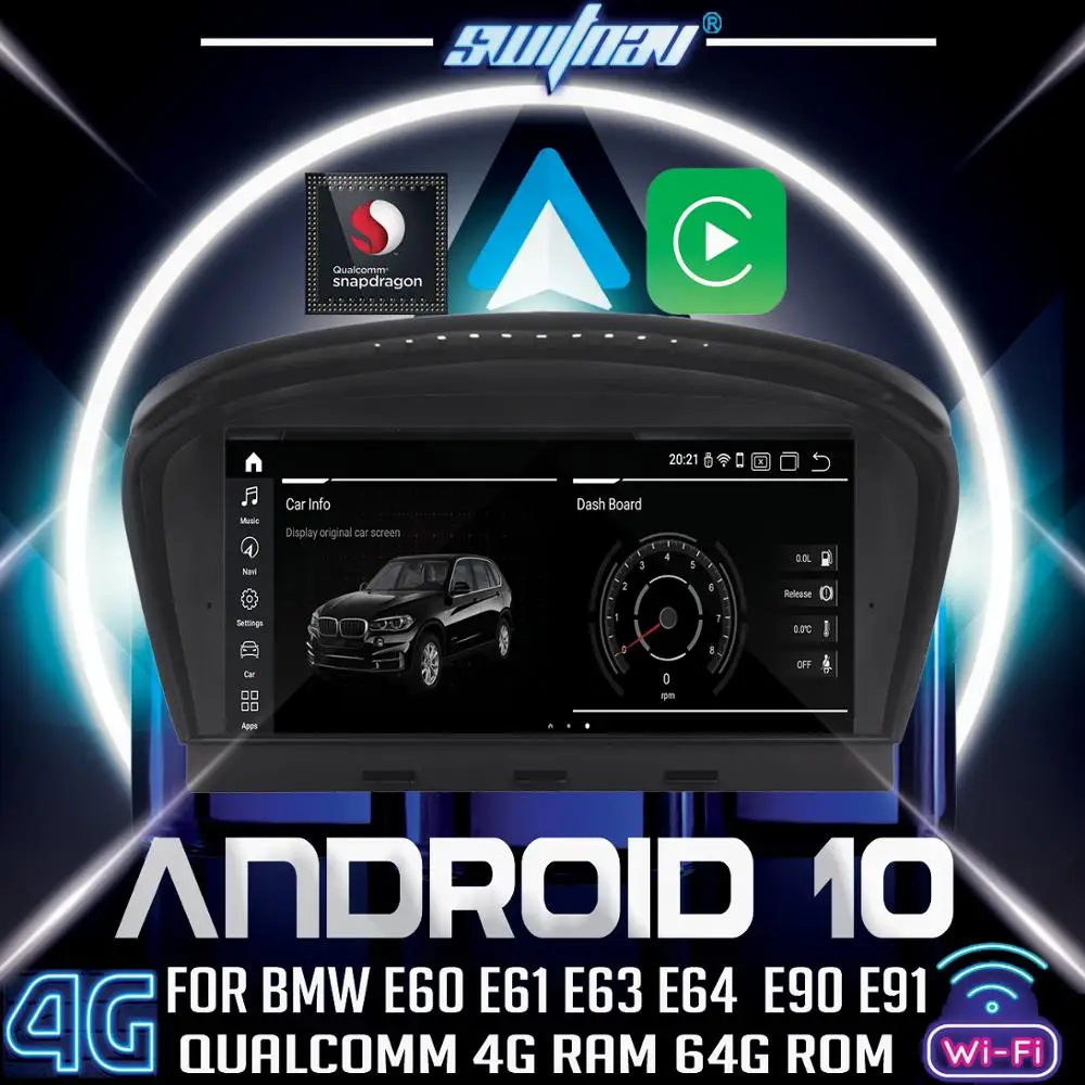Автомобильный плеер на Android 10 4 + 64 для BMW 5 серии E60 E61 E63 E64 3 E90 E91 E92 автомобильный dvd