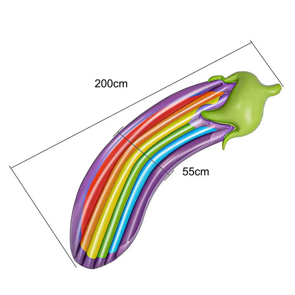 

Pool Float Inflatable Eggplant Shape PVC Portable Good Air-tightness Pool Lounger for Adults Kids