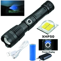 new 1000 lumens xhp50 5 mode led usb rechargeable 18650 26650 black flashlight torch powerful