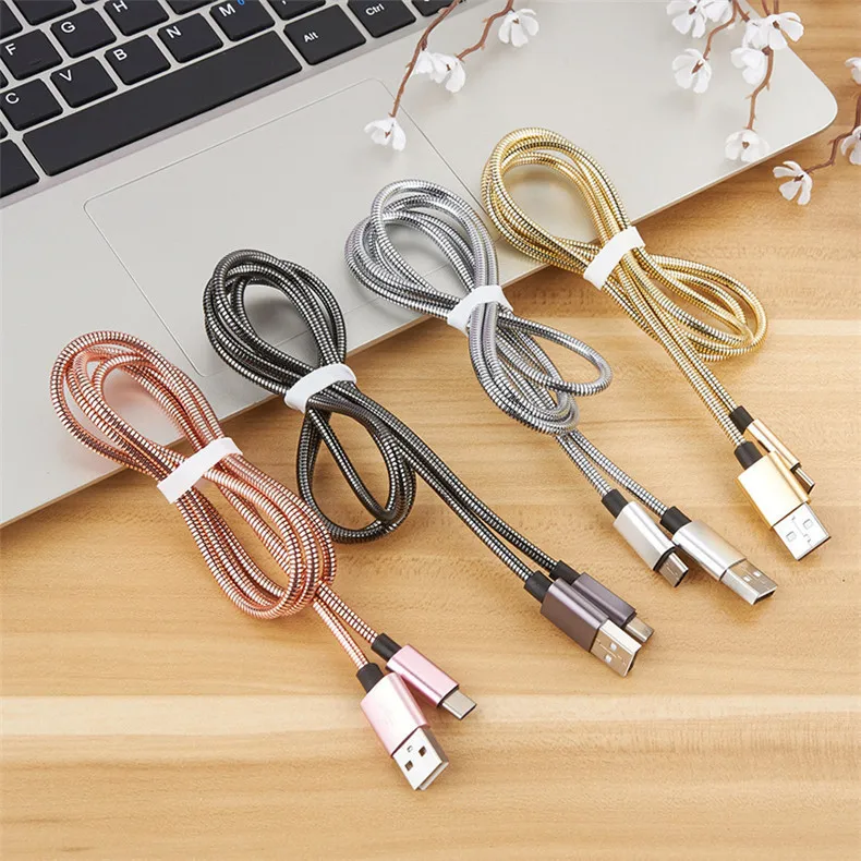 

VOXLINK Metal Micro USB Cable 1m for Samsung S4 S5 S6 S7 J7 Stainless Steel Fast Charging Cable Android Charger Data Sync Cord