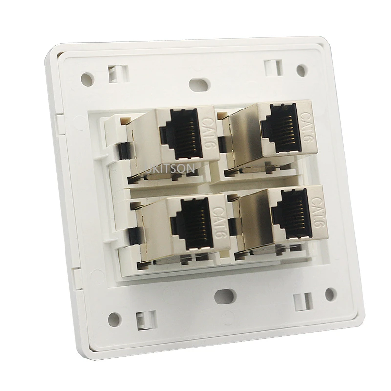 tomada de parede placa facial cor com portas para soquete de rede