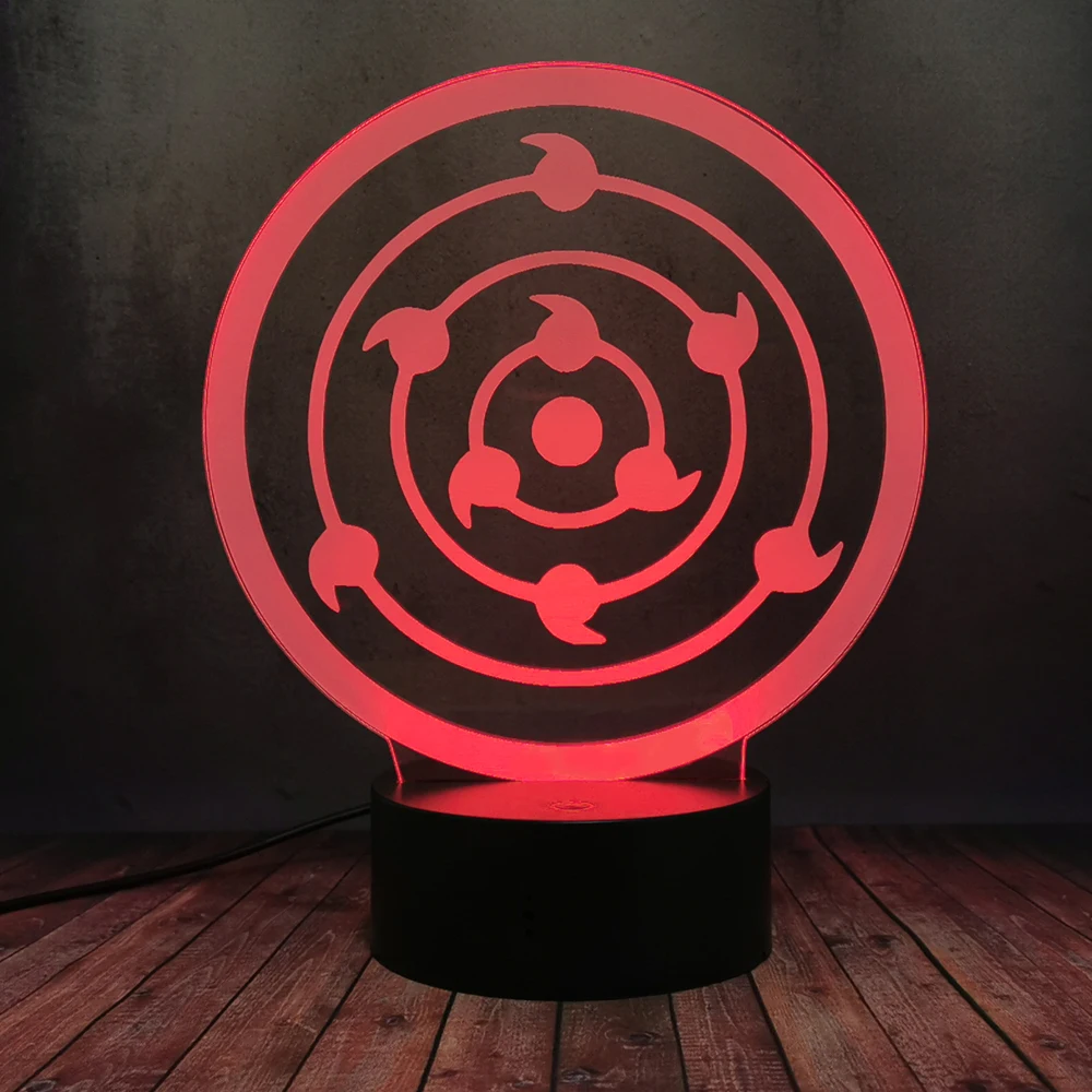 Вращающийся Rinnegan Eye Naruto Sasuke Uchiha Itachi Аниме Манга Мультфильм USB Ночник светильник