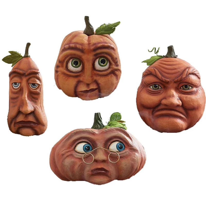 

2021 Halloween Ornament Artificial Pumpkin Statue Pumpkin Freak Statue Halloween Party Haunted House Scary Home Decoration Prop