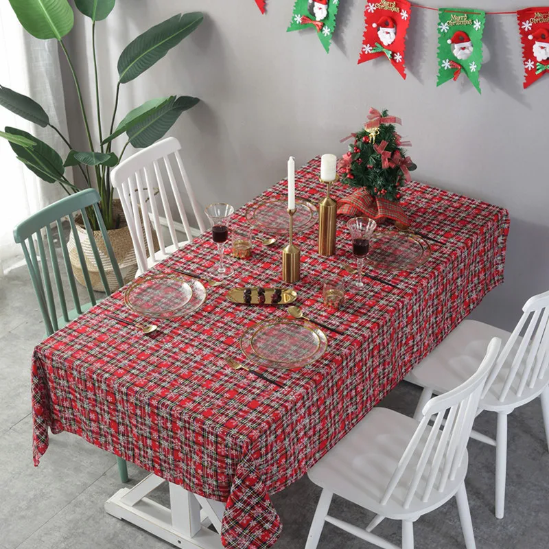 Christmas Tablecloth Table Cloth Nappe Party Wedding for Home Decoration Mantel Decor Merry | Дом и сад