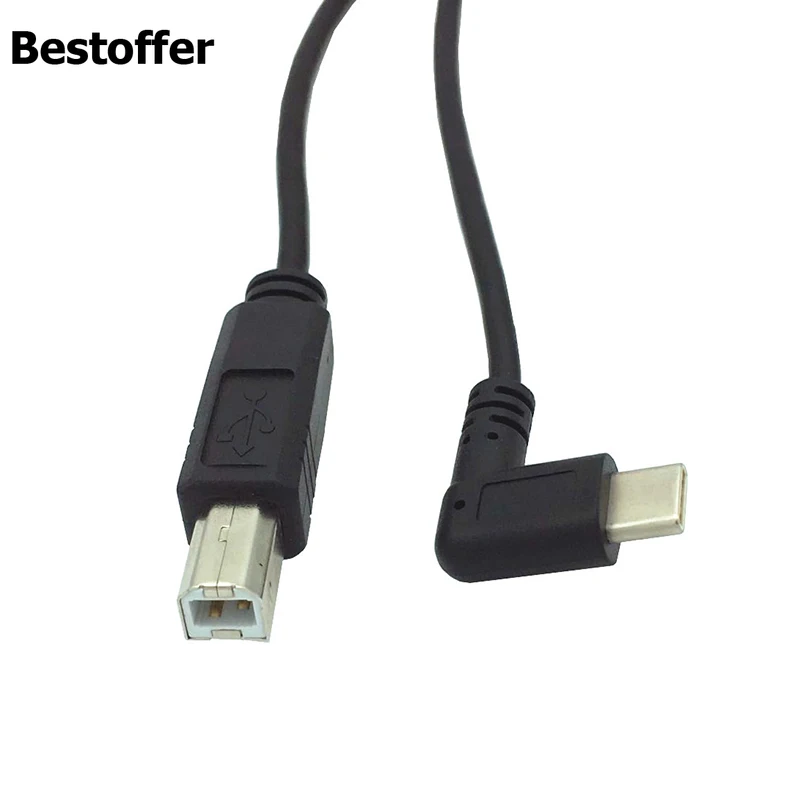 0 5 метра USB 2 B к Type-C 90 ° правый угловой штекер Удлинительный кабель для