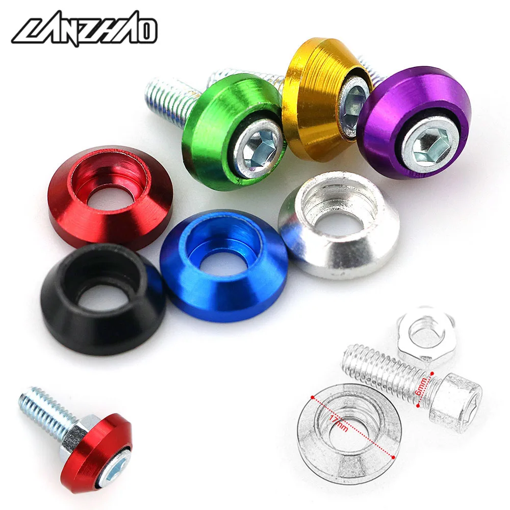 6 мм Диаметр резьбы рамка для номерного знака мотоцикла винты болты колпачки