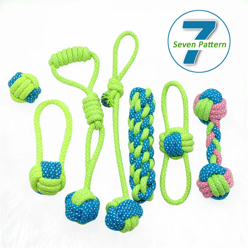 

New Transfer Pet Supply Dog Toys Animals Chew Teeth Clean Outdoor Training Fun Playing Green Rope Ball Cord For Large Small Cat