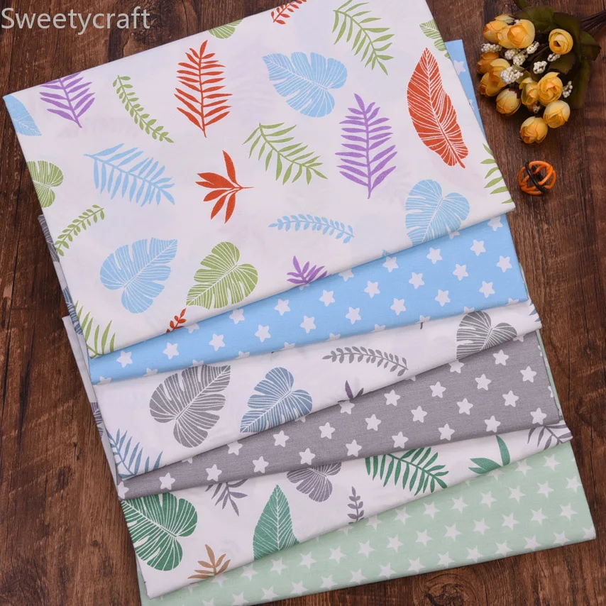

160cmX10M Korean leaves 100% Cotton Twill Fabric Patchwork Cloth,Sewing baby Bed Sheet Quilting Fat Quarters Material Fabric
