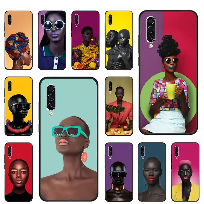 

Luxury fashion black girl personality Phone Case For Samsung galaxy S note 7 8 9 10 20 fe edge A 6 10 20 30 50 51 70 lite plus
