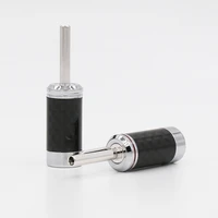 4pcs acrolink style rhodium plated carbon fiber speaker cable banana terminal plug connector