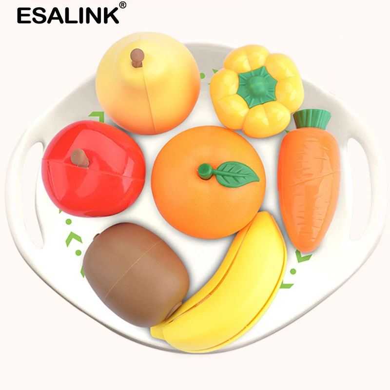 ESALINK 16 шт. кухонные игрушки резка фруктов овощей игрушка кухонная посуда для