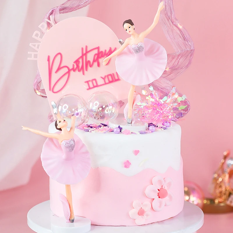 Украшения для кукол балерины топпер торта розовая вставка в виде звезды детский