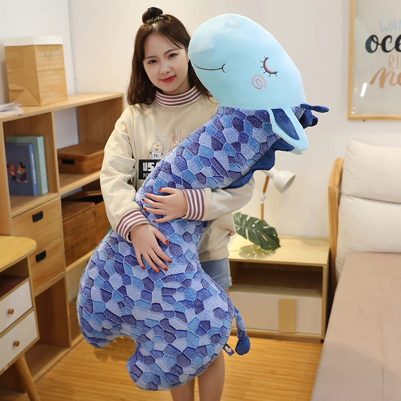 

New 1pc 65CM/90CM/110CM Cute Huggable Cartoon Blue Color Giraffe Soft Animal Pillow Plush Toys Stuffed Deer Pillow Animal Toy