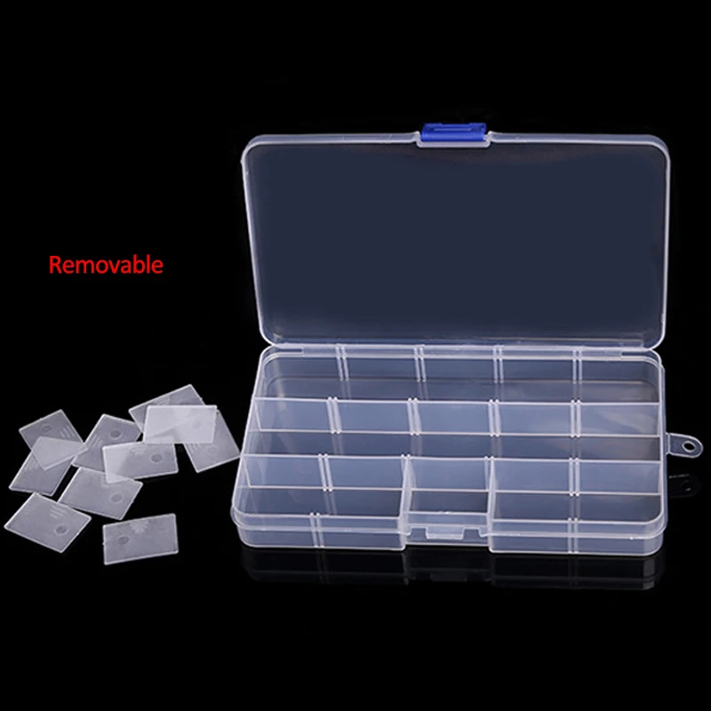 Прозрачный Пластиковый пустой ящик для хранения инструментов дизайна ногтей