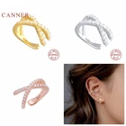 Автоклав серьги для женщин S925 серебро Мода двойной ухо клип, украшенные камнями; Женские висящие серьги в Корейском стиле, хорошее ювелирное изделие, Huggie Joyero