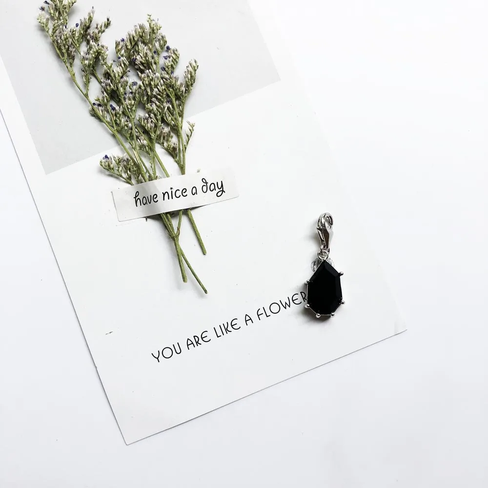 Black Stone Extraordinary Charms 2019 Fashion Jewelry 925 Sterling Silver Trendy Gift For Women Girls Fit Bracelet Necklace Bag | Украшения