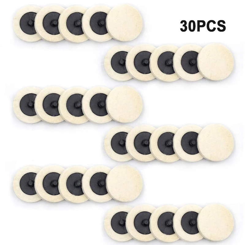 

31 Pcs Compressed Wool Fabric Disc Polishing and Polishing Pad Wheel Kit Includes 5cm Disc Pad Holder With 0.64cm Handle