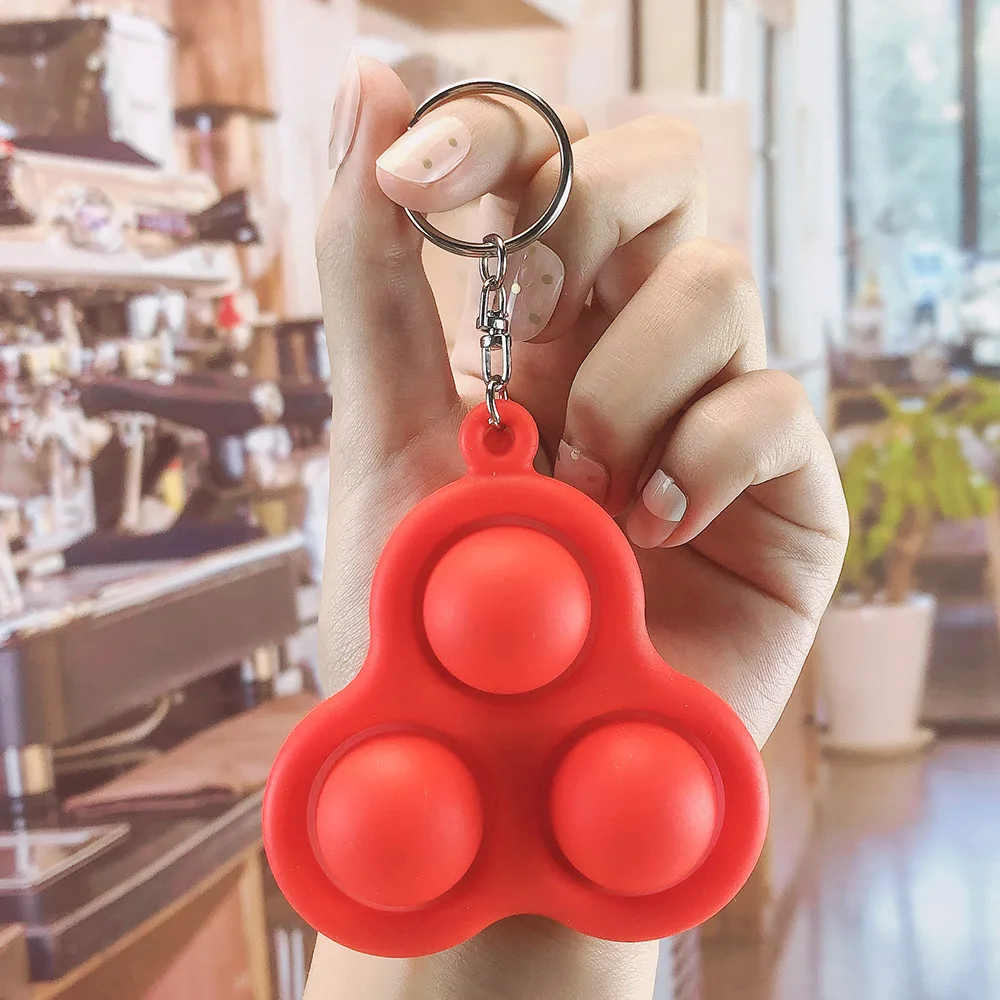 

2pc Children Adult Dimple Toys Antistress Pressure Reliever Board Controller Simple Dimple Toys Fidget Toy Keychain Solid Color
