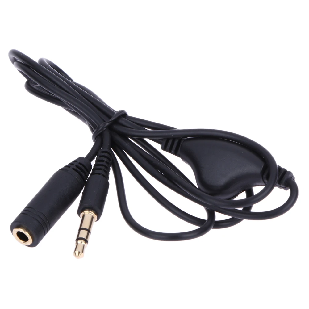 3 5 мм удлинительные шнуры для наушников кабель в линии регулировки громкости